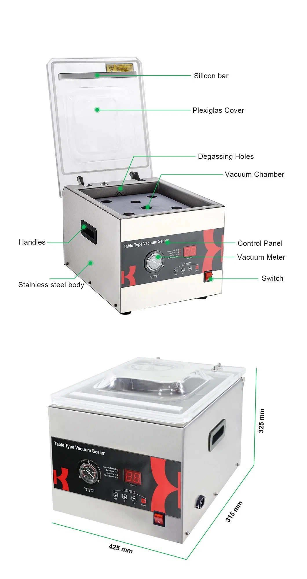 Bespacker DZ-260C 2020 new table top single chamber vacuum packing machine for apparel food